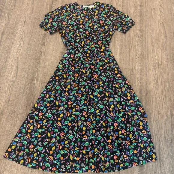 Vintage Liz Claiborne Dress Button Front Maxi Sundress Fit & Flare 90s Size 4 - Picture 1 of 10